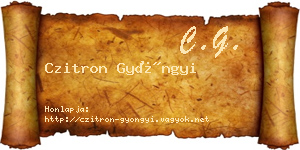 Czitron Gyöngyi névjegykártya